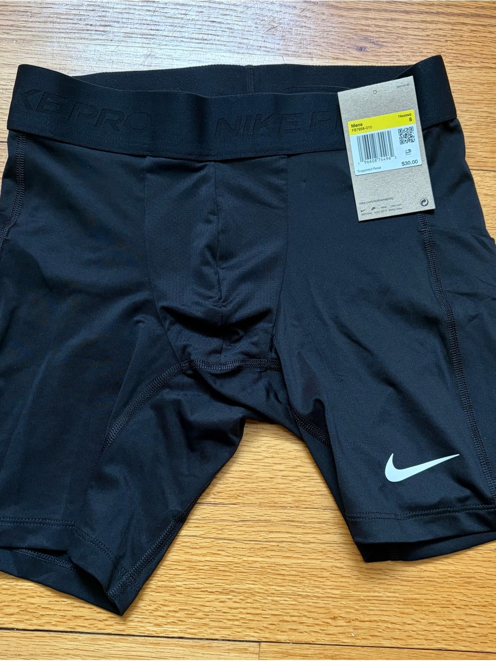 Nike Black Men’s Compression Boxer Briefs with White Swoosh